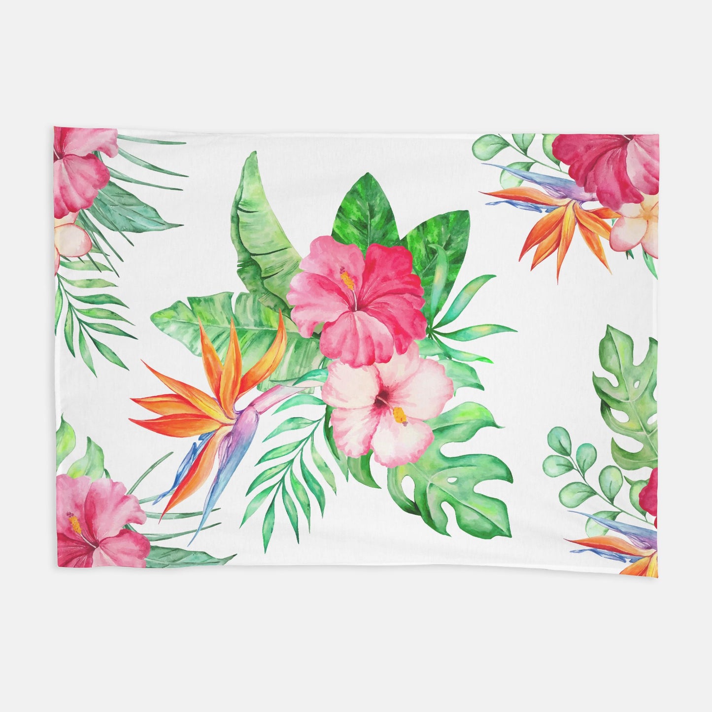 Watercolor Hibiscus Swaddle Blanket