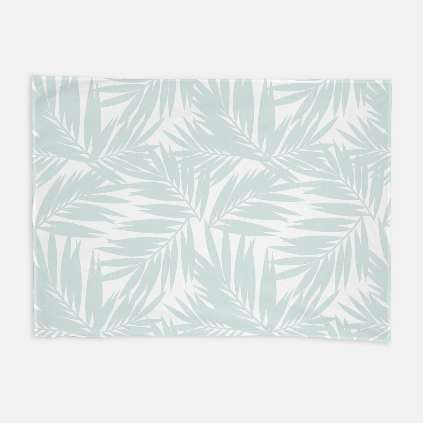 Coconut Palm Leaves Light Teal Swaddle Blanket