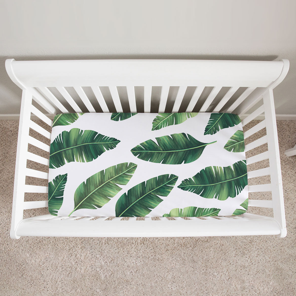 Modern Boho Banana Leaves Baby Crib Sheet