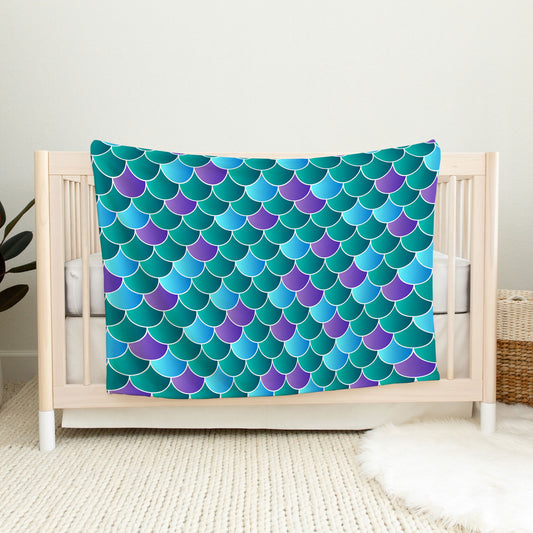 Mermaid Scales Minky Baby Blanket