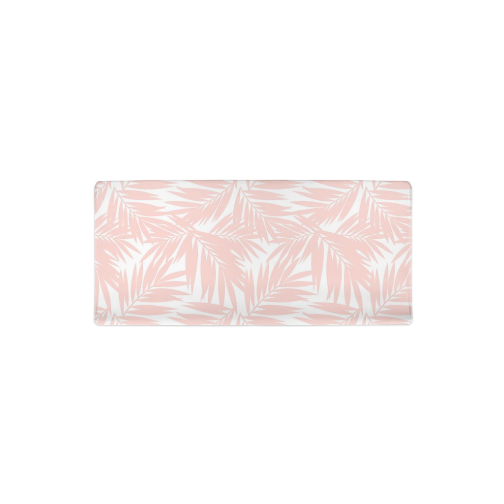 Coconut Palm Leaves Light Coral Baby Changing Pad Cover