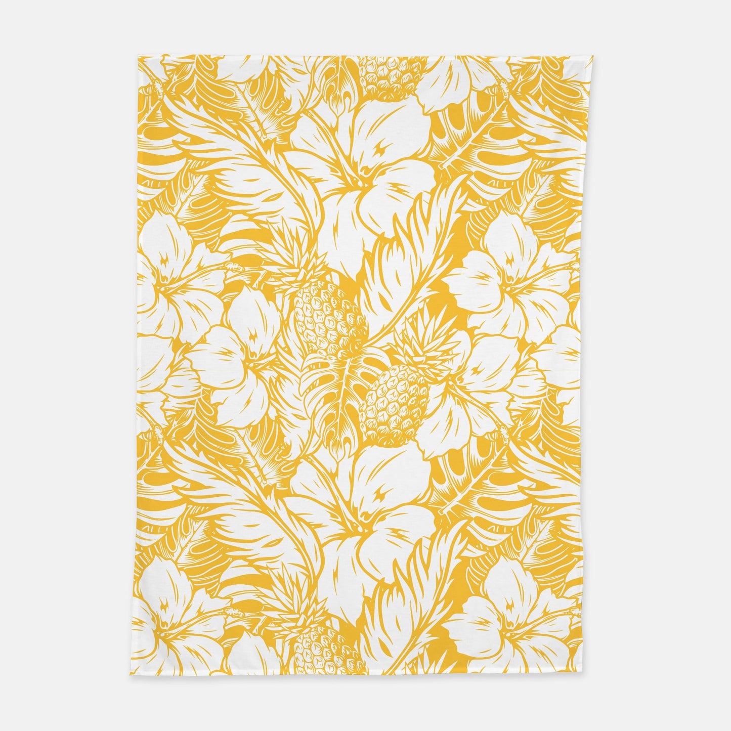 Hibiscus Pineapple Yellow Swaddle Blanket