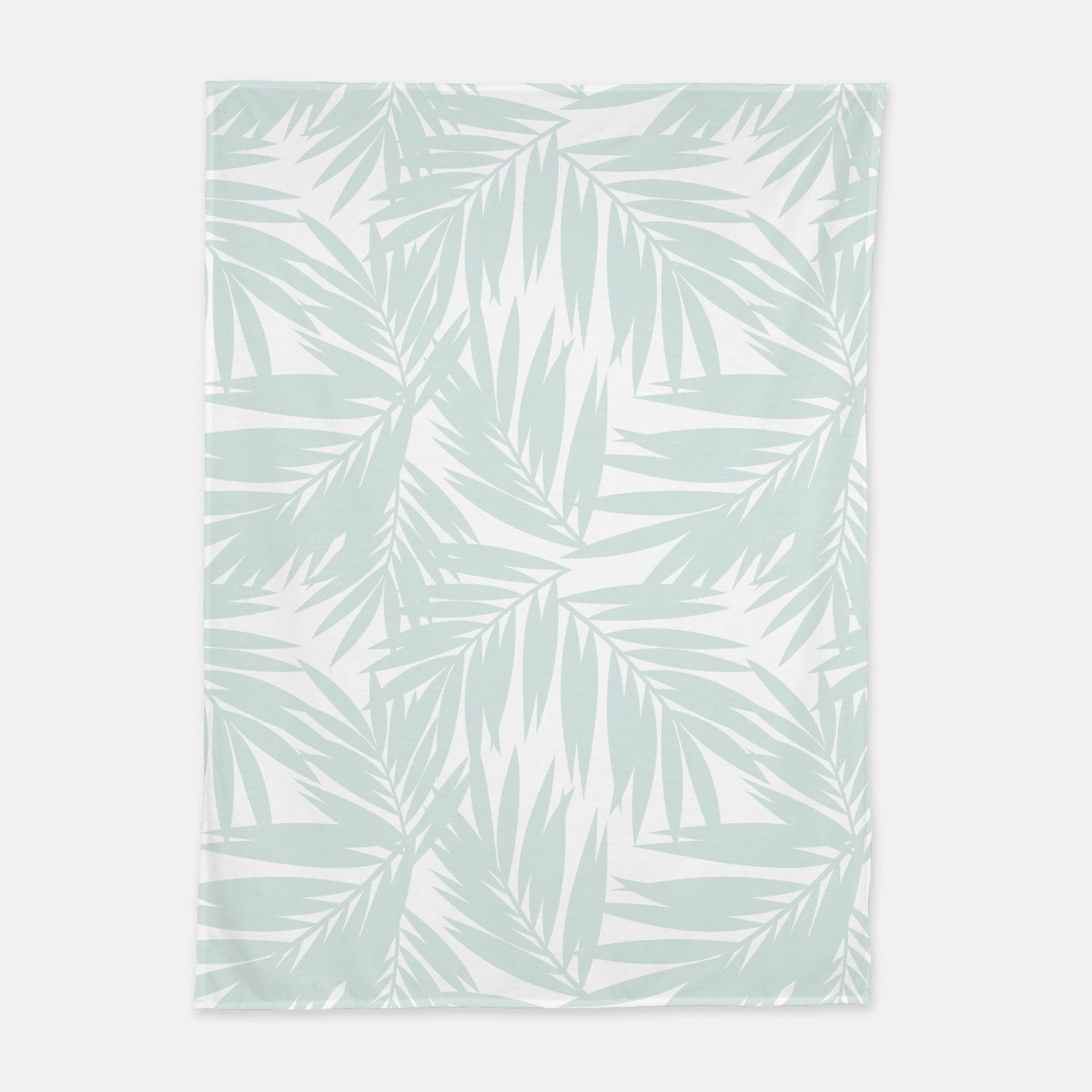 Coconut Palm Leaves Light Teal Swaddle Blanket