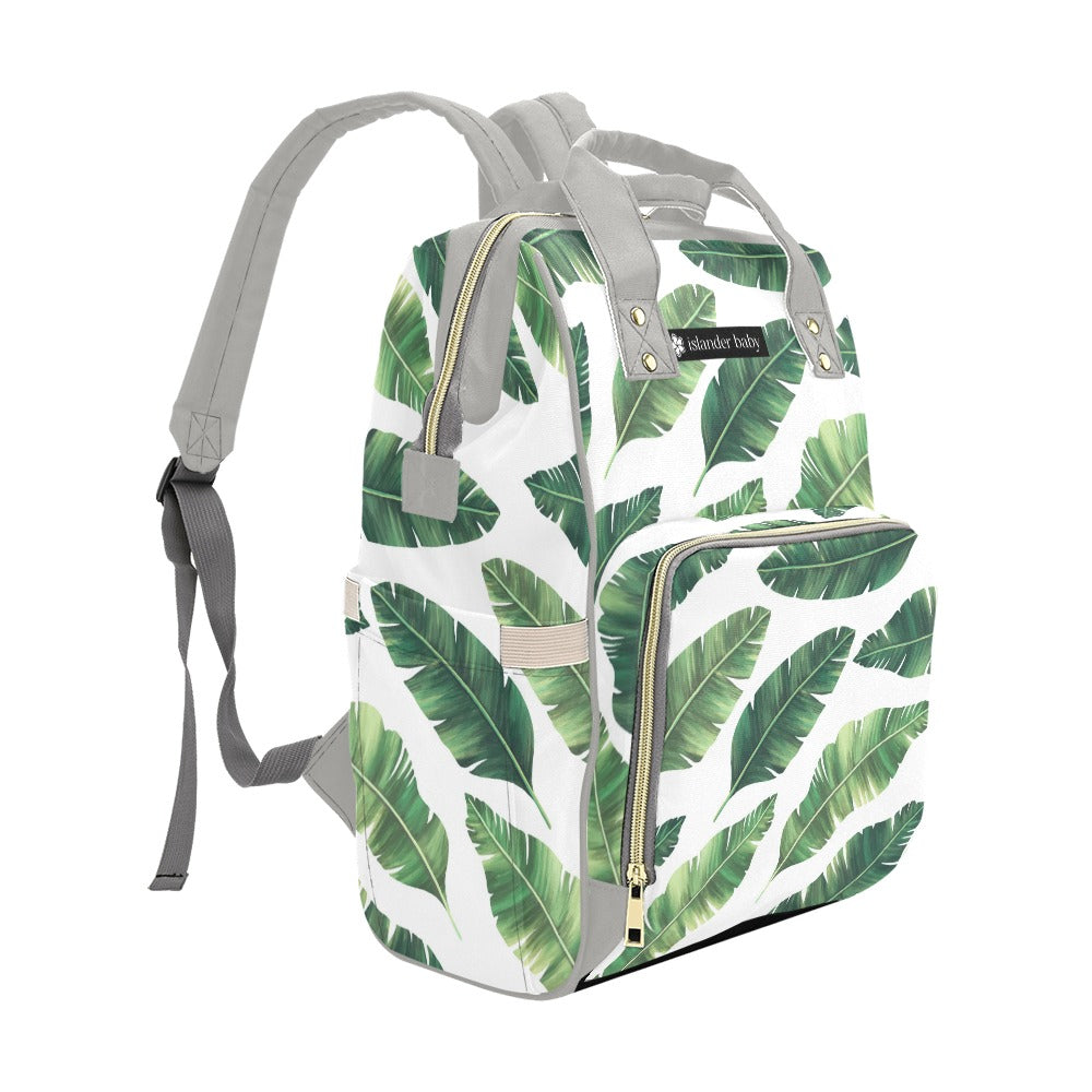 Modern Boho Banana Leaves Multi-Function Baby Diaper Backpack Bag