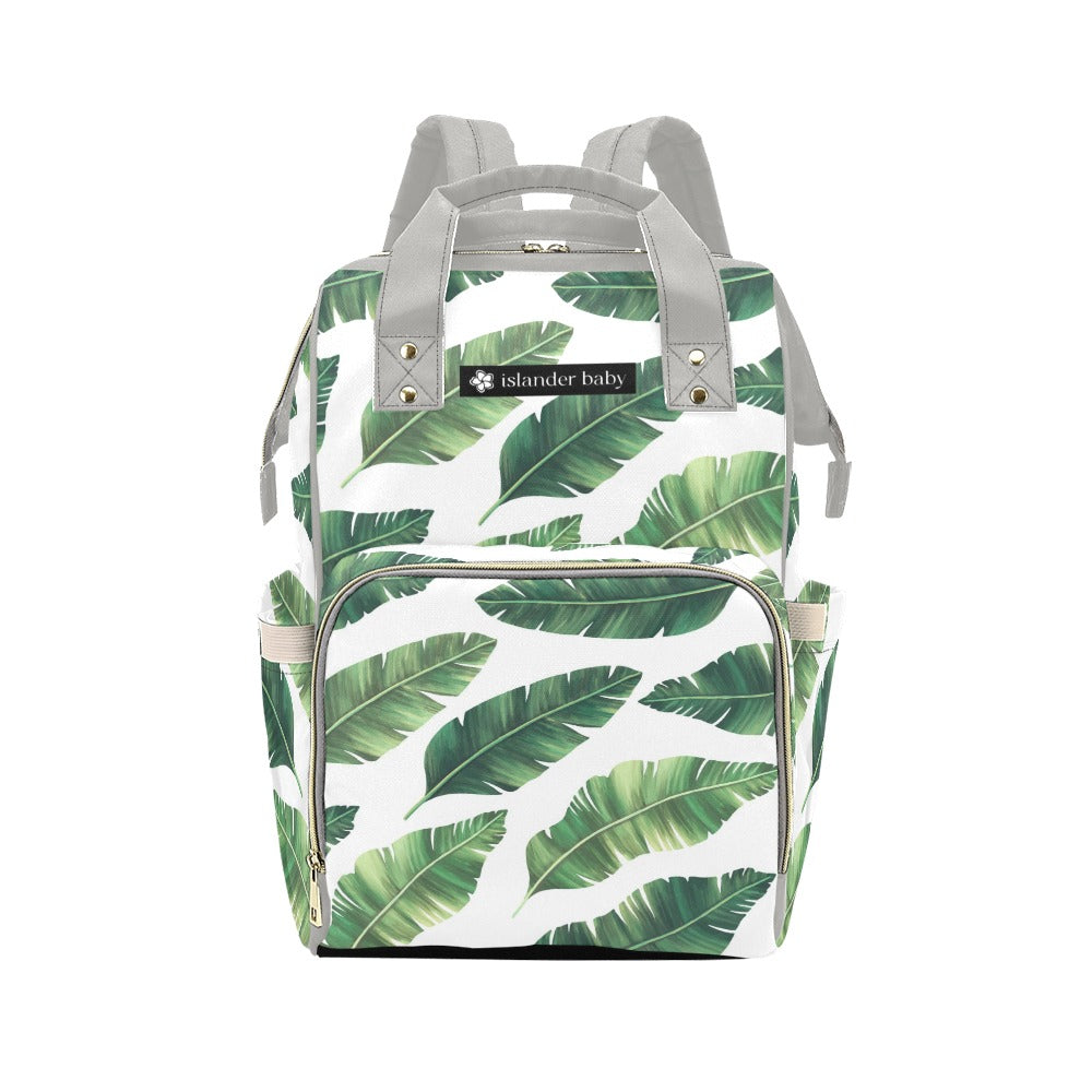 Modern Boho Banana Leaves Multi-Function Baby Diaper Backpack Bag