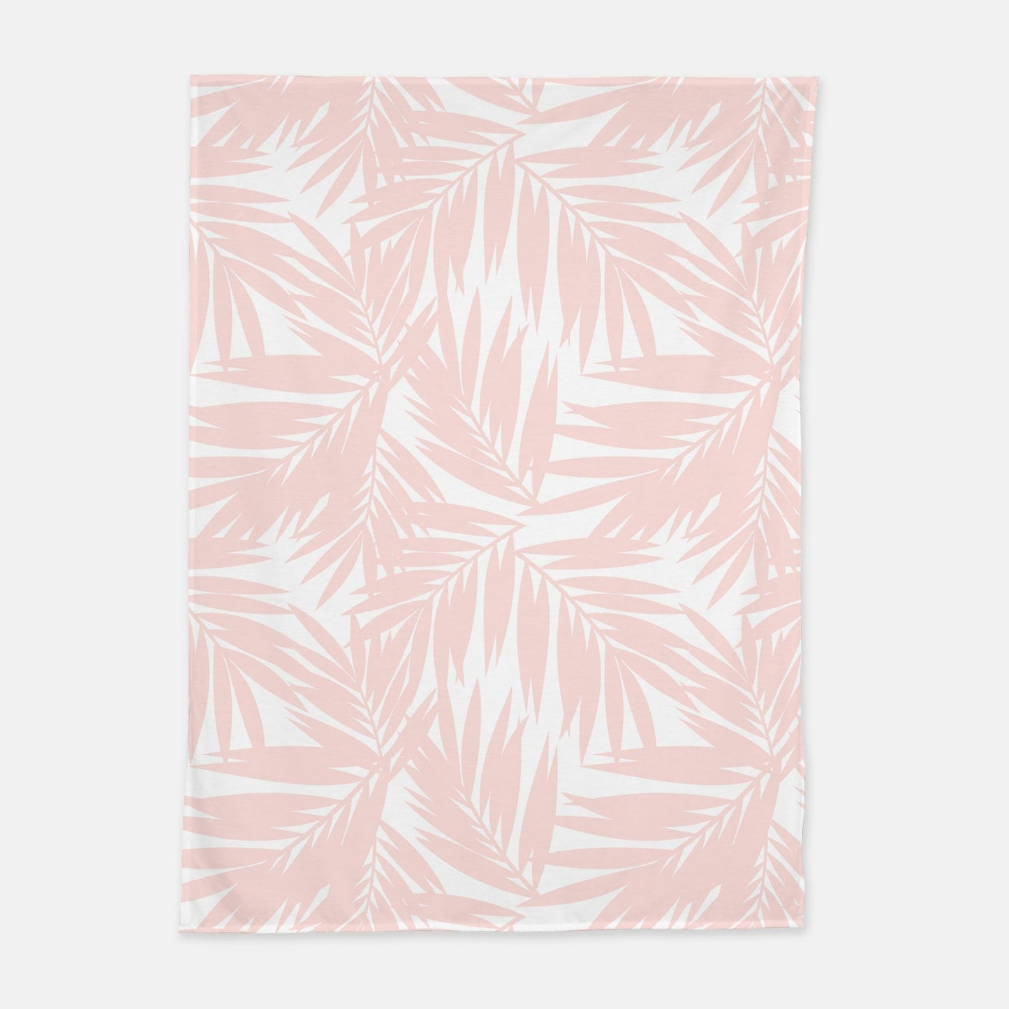 Coconut Palm Leaves Light Coral Swaddle Blanket