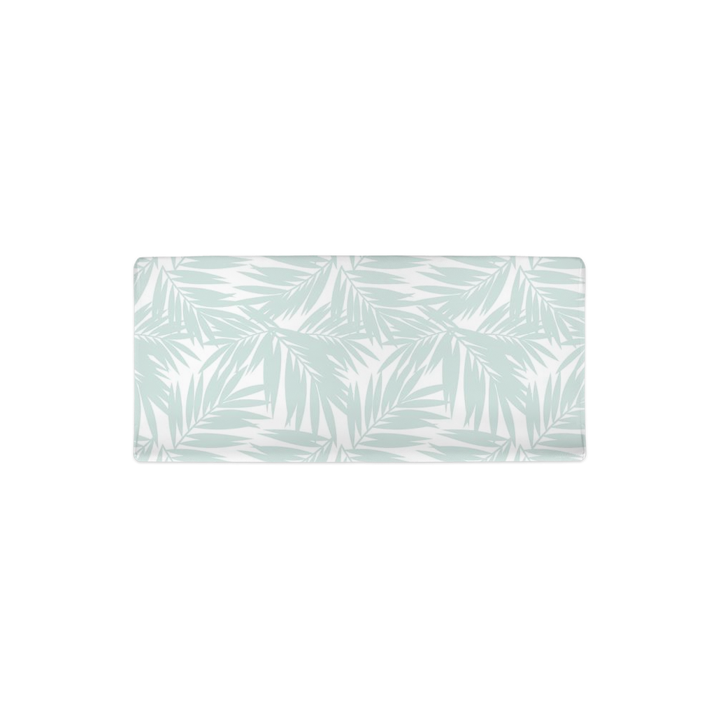 Coconut Palm Leaves Light Teal Baby Changing Pad Cover