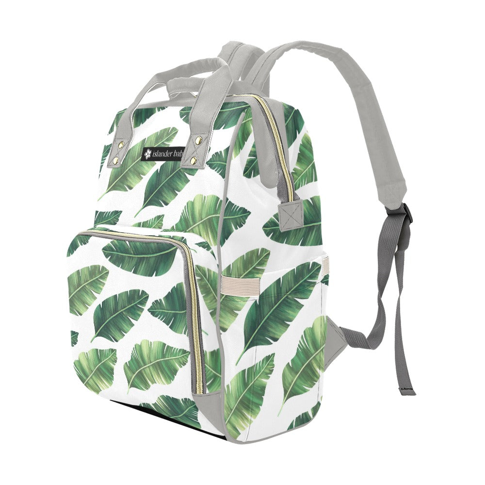 Modern Boho Banana Leaves Multi-Function Baby Diaper Backpack Bag