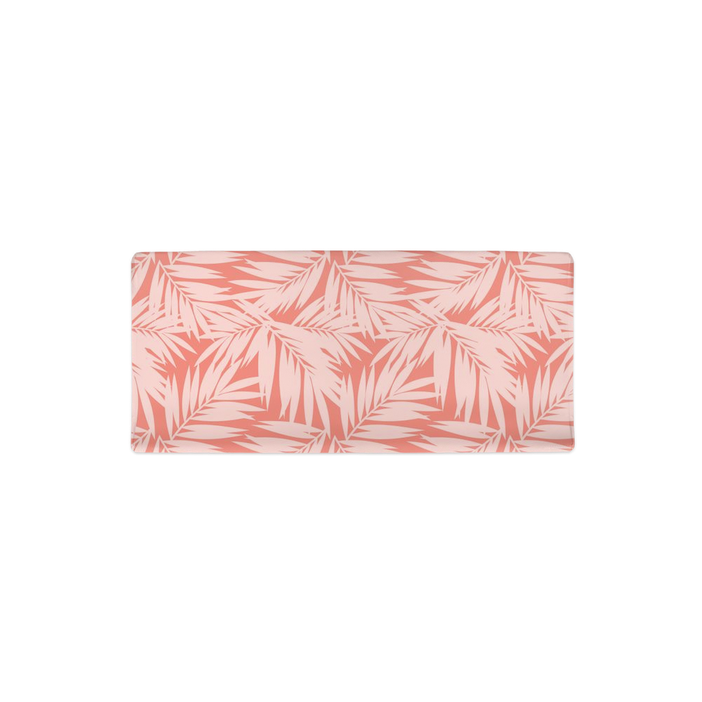 Coconut Palm Leaves Coral Baby Changing Pad Cover