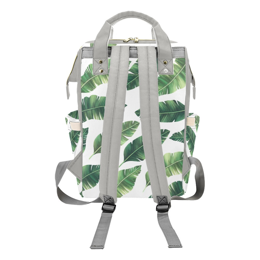 Modern Boho Banana Leaves Multi-Function Baby Diaper Backpack Bag