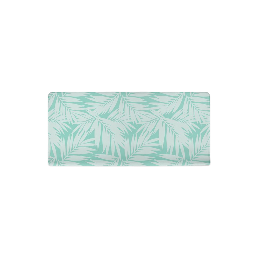 Coconut Palm Leaves Teal Baby Changing Pad Cover