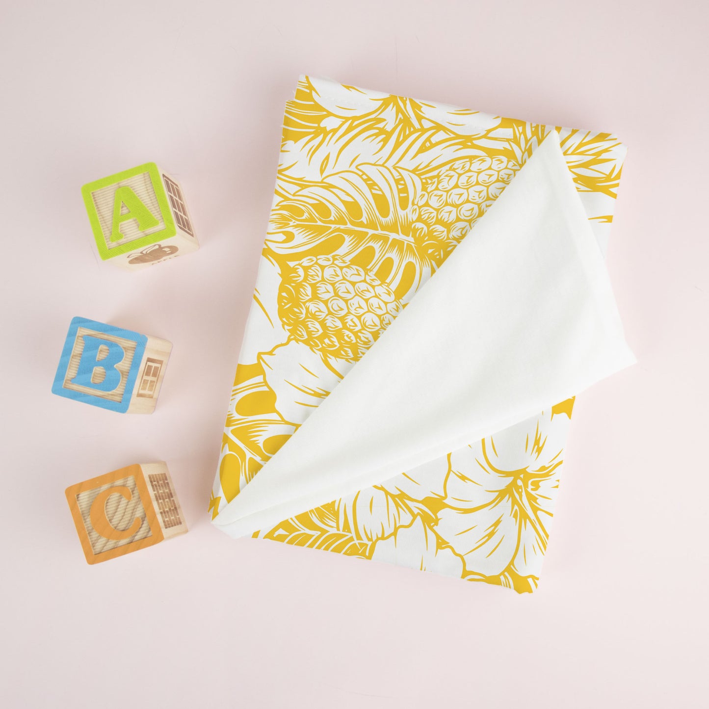 Hibiscus Pineapple Yellow Swaddle Blanket