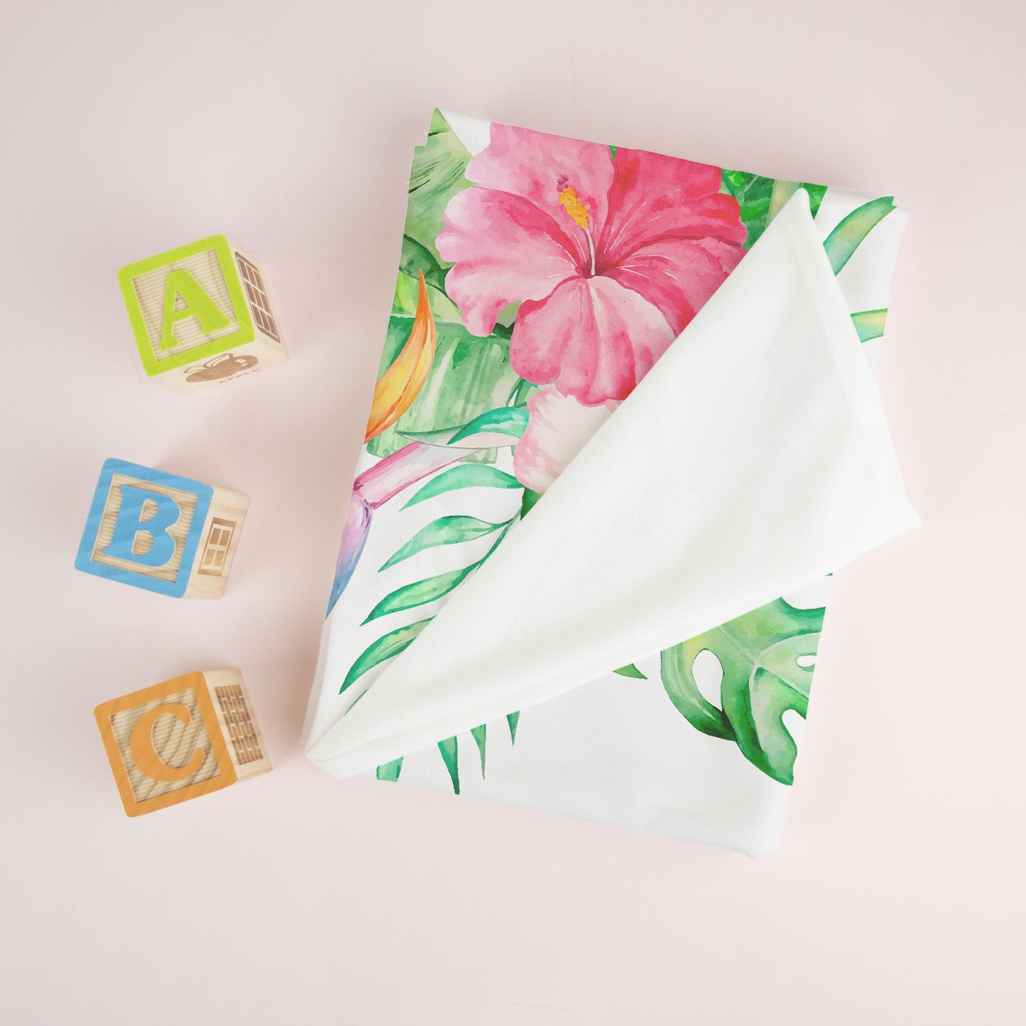 Watercolor Hibiscus Swaddle Blanket
